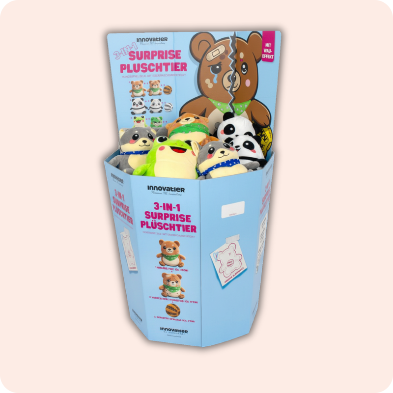 3-in-1 Kuscheltier-Display (New Designs)